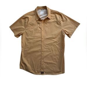Reel Legends Button Down Shirt Gold Yellow Short Sleeves SZ M NWOT